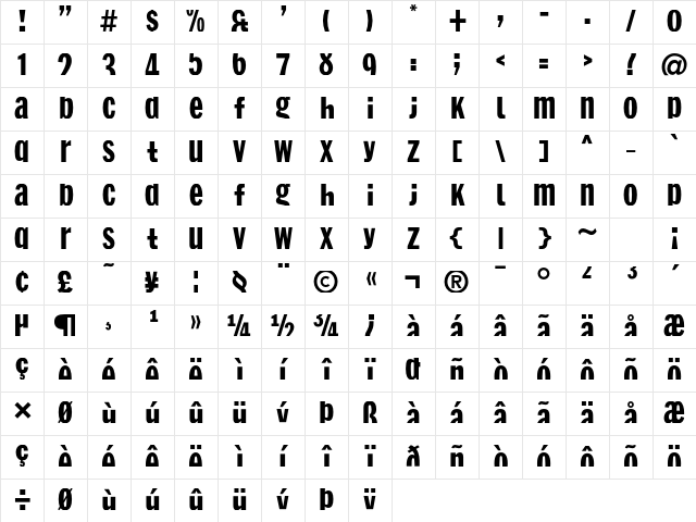 SelfCensorShit Regular Character Map SelfCensorShit Regular Character Map