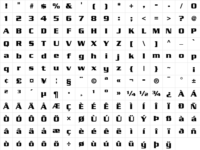 Serpentine Std Bold Character Map Serpentine Std Bold Character Map