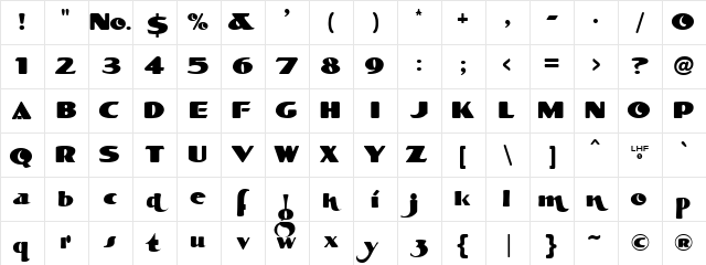 LHF Becker Rounded Block Regular Character Map LHF Becker Rounded Block Regular Character Map