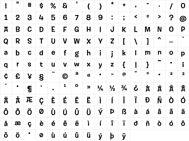 ShagExpert-Lounge Regular Character Map