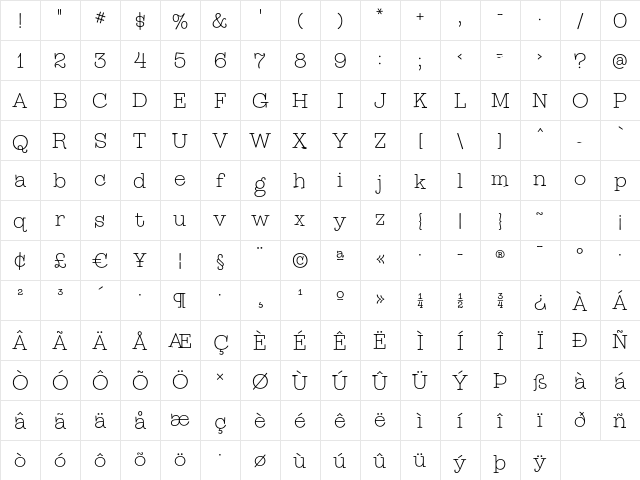 ShagExpert-Mystery Regular Character Map