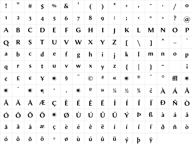 ShellSansExpert Bold Character Map ShellSansExpert Bold Character Map