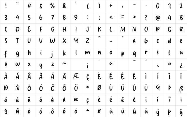 Shine Flower Regular Character Map