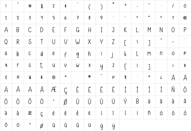 Shines Christmas Regular Character Map