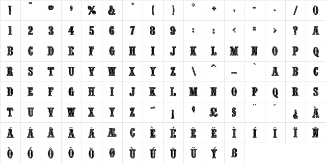 SilverDollar Regular Character Map SilverDollar Regular Character Map