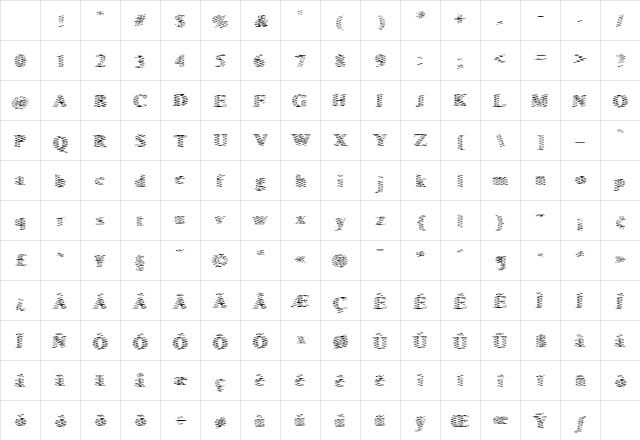 Singer SerifHard Character Map Singer SerifHard Character Map