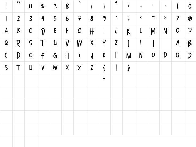 Skateboy Regular Character Map
