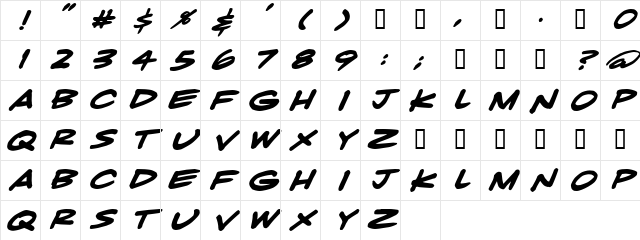LHF Comic Caps BETA Regular Character Map