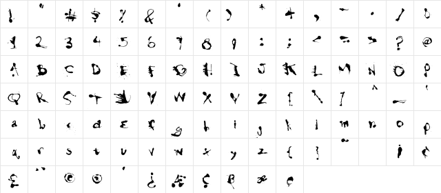 Slawterhouse Regular Character Map