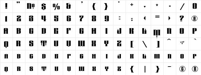 LHF Conclave FLAT wide Regular Character Map LHF Conclave FLAT wide Regular Character Map