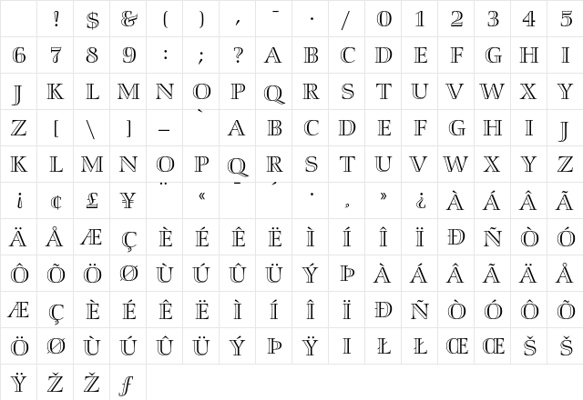Smaragd Regular Character Map Smaragd Regular Character Map
