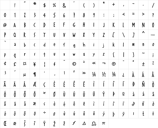 SmileICG Medium Character Map