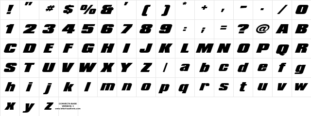 LHF Convecta BASE Regular Character Map
