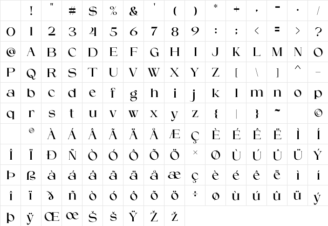 SOMER Regular Character Map