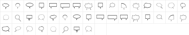 Komika Bubbles Regular Character Map