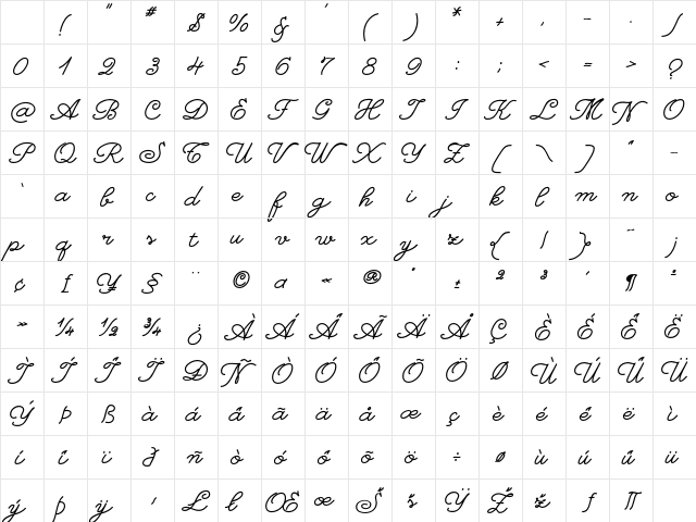 SoProlix Bold Character Map SoProlix Bold Character Map