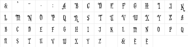 Addams Regular Character Map