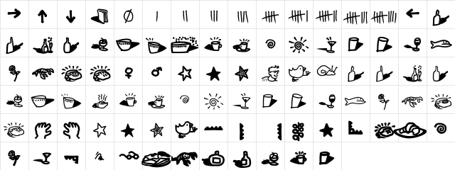 SoupBone Dingbats Character Map