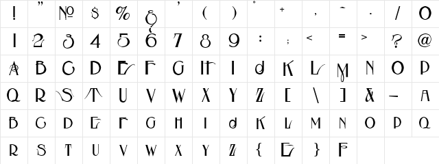 LHF Eccentric French Light Character Map