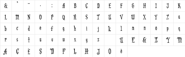 Addams Regular Character Map Addams Regular Character Map