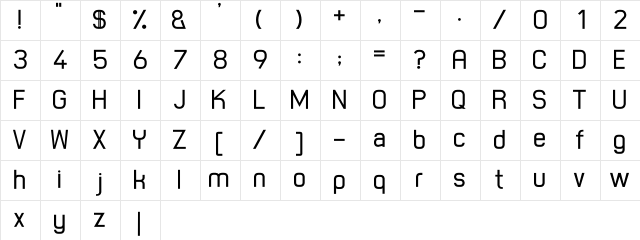 Spinn Regular Character Map