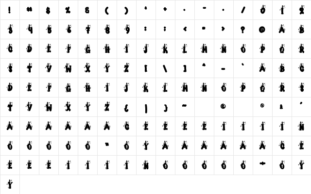 Spooky Barbiey Regular Character Map