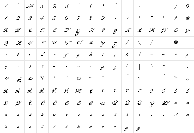 LHF Ephemera Regular Character Map LHF Ephemera Regular Character Map