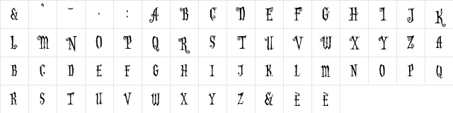 AddamsCapitals Regular Character Map