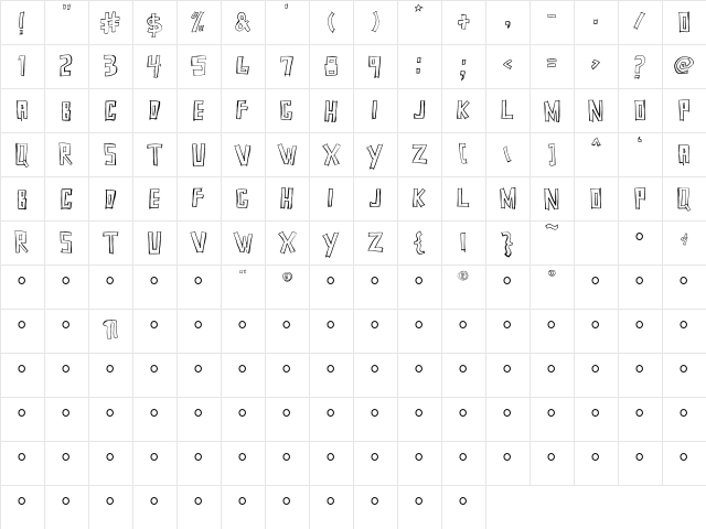 Squarehouse Inline Character Map Squarehouse Inline Character Map