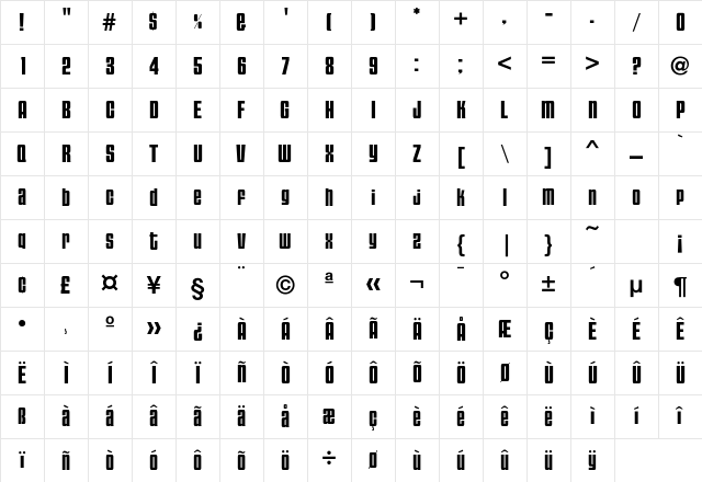 Stark SemiBold Character Map