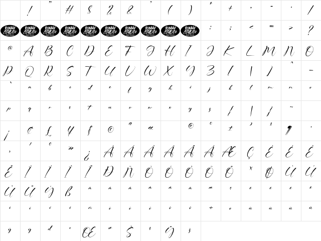 Starlita DEMO Regular Character Map Starlita DEMO Regular Character Map