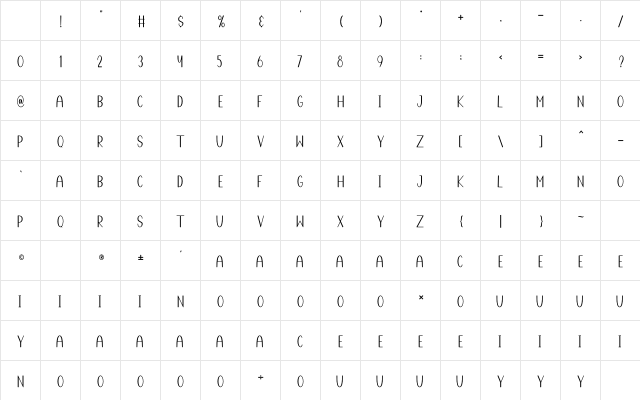Stay Humble Regular Character Map