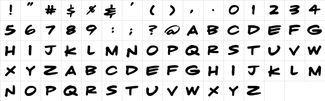 LHF Fast Caps Regular Character Map