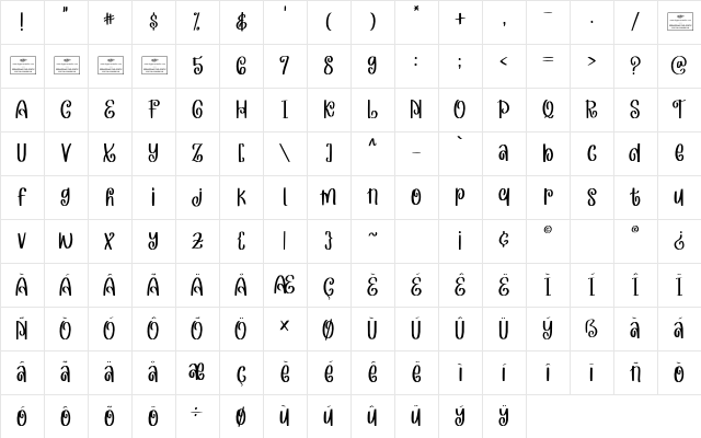 Stocking Stuffer Regular Character Map