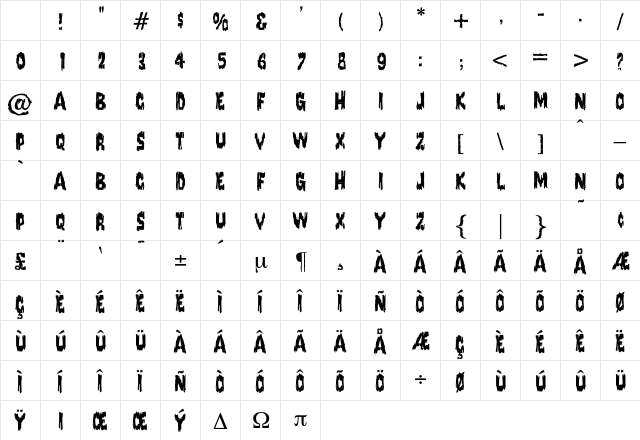 Stolzenfels Regular Character Map Stolzenfels Regular Character Map