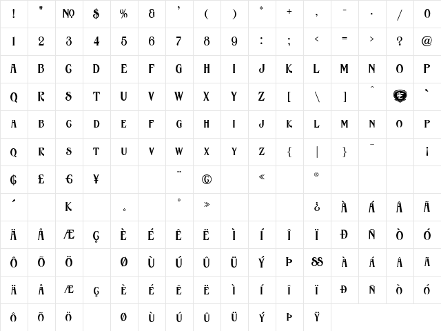 LHF Havana BETA Regular Character Map