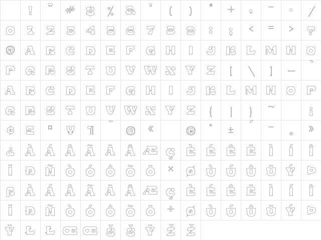 Stora Light Character Map