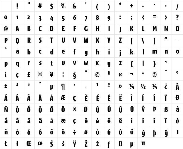 Storm Sans Std Bold Cond Character Map Storm Sans Std Bold Cond Character Map