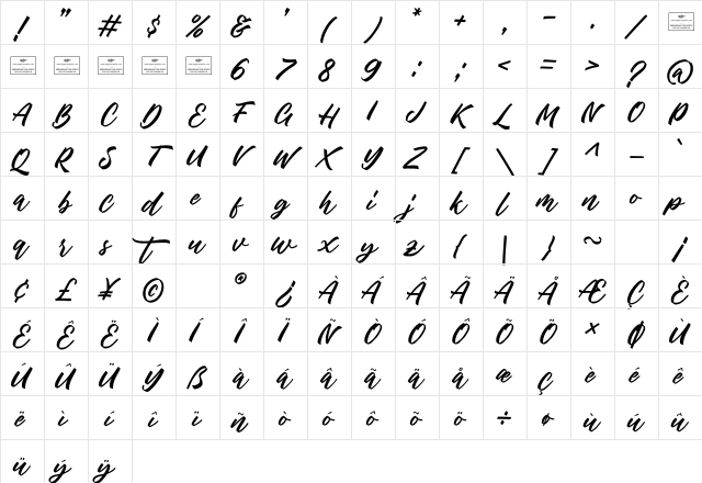 Streator Regular Character Map