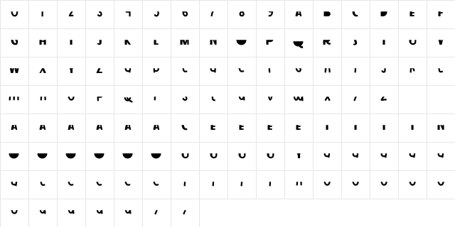 Strip Line Down Character Map