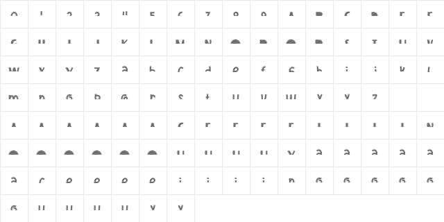 Strip Line StripUp Character Map