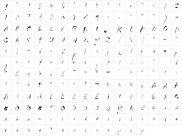 STROKE Thin Character Map