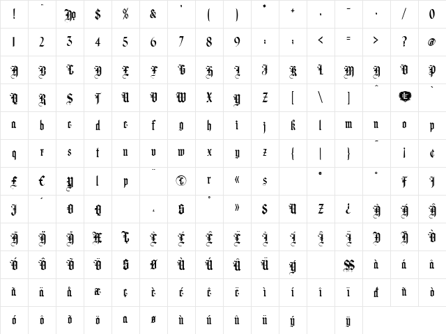 LHF Hindlewood hard regular Regular Character Map LHF Hindlewood hard regular Regular Character Map