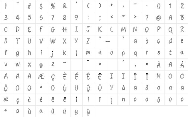 Style Font Regular Character Map