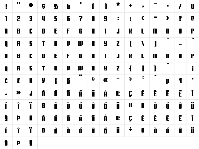 Subspace Bold Character Map