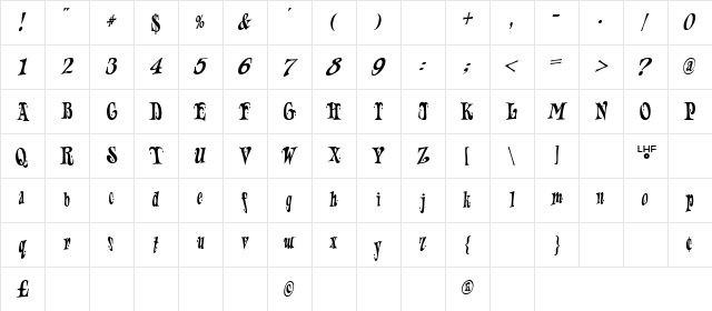 LHF Jesters Cap Regular Character Map