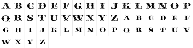 LHF Letterhead Tuscan  BETA Regular Character Map