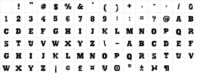 Sunday Sport Regular Character Map
