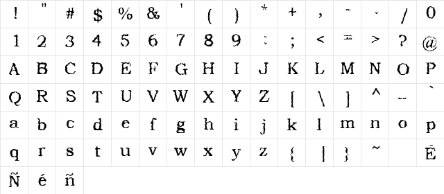 Addict Regular Character Map