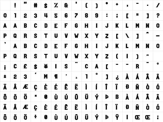 Swansong Regular Character Map Swansong Regular Character Map